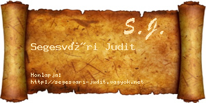 Segesvári Judit névjegykártya